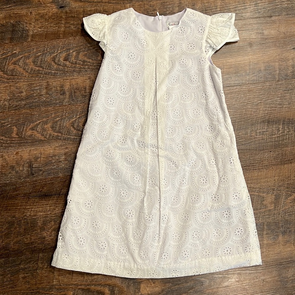 Girl’s Size 8 Gabby White Eyelet Dress with Pockets